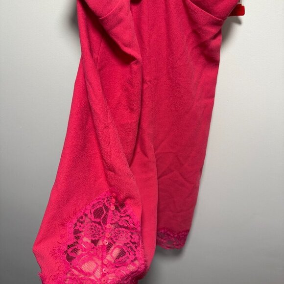 MAJE Isadora Corded Lace Trimmed Crepe Combi Playsuit Romper Fushia Pink NWT SZ2 - Picture 8 of 11